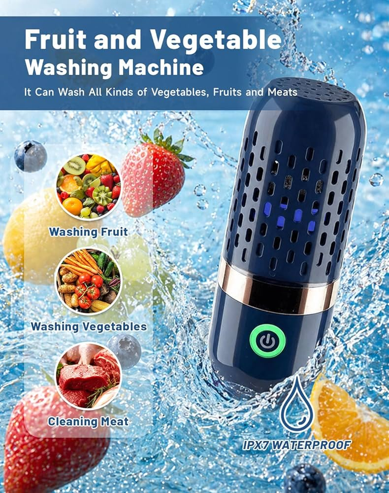Cleaning fruit, vegetables and meat with PurePod